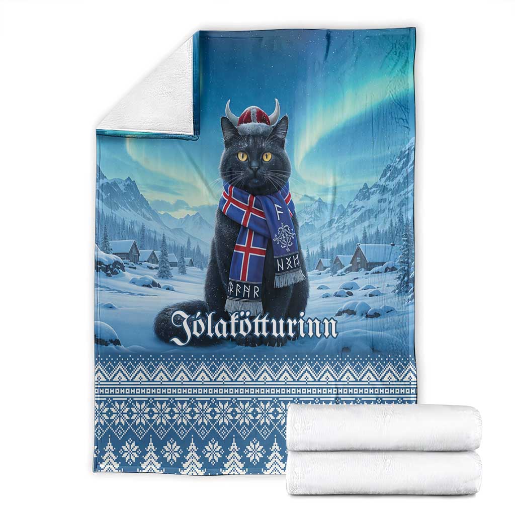 Iceland Christmas Blanket Icelandic Yule Cat - Wonder Print Shop