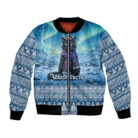 Iceland Christmas Bomber Jacket Icelandic Yule Cat LT19