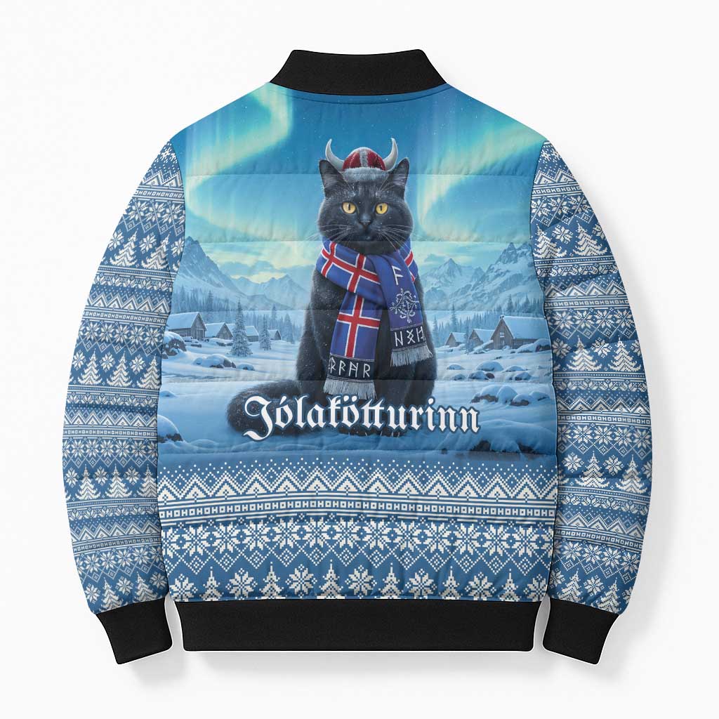 Iceland Christmas Bomber Puffer Jacket Icelandic Yule Cat LT19