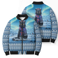Iceland Christmas Bomber Puffer Jacket Icelandic Yule Cat LT19