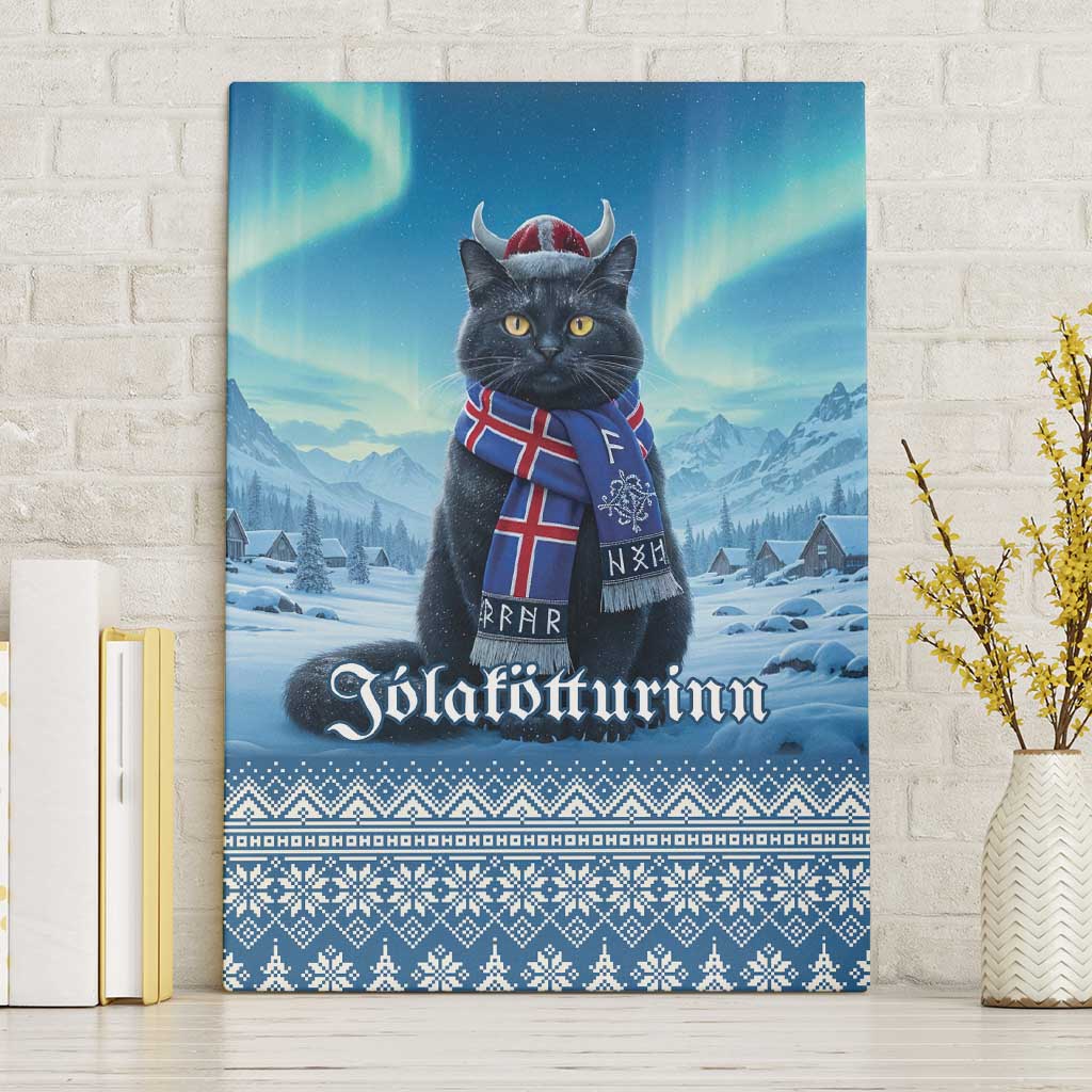 Iceland Christmas Canvas Wall Art Icelandic Yule Cat - Wonder Print Shop