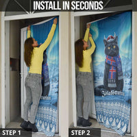 Iceland Christmas Door Cover Icelandic Yule Cat - Wonder Print Shop