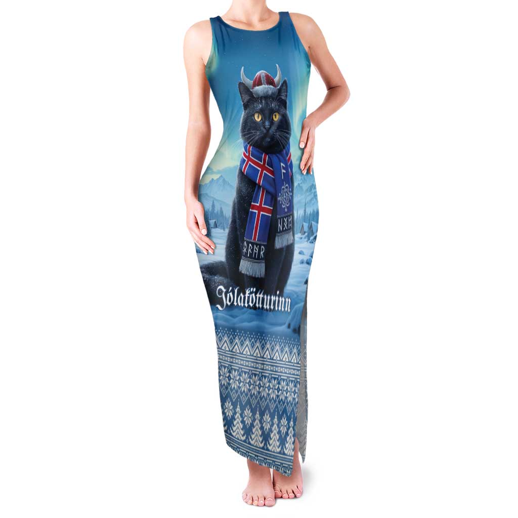 Iceland Christmas Family Matching Tank Maxi Dress and Hawaiian Shirt Icelandic Yule Cat LT19