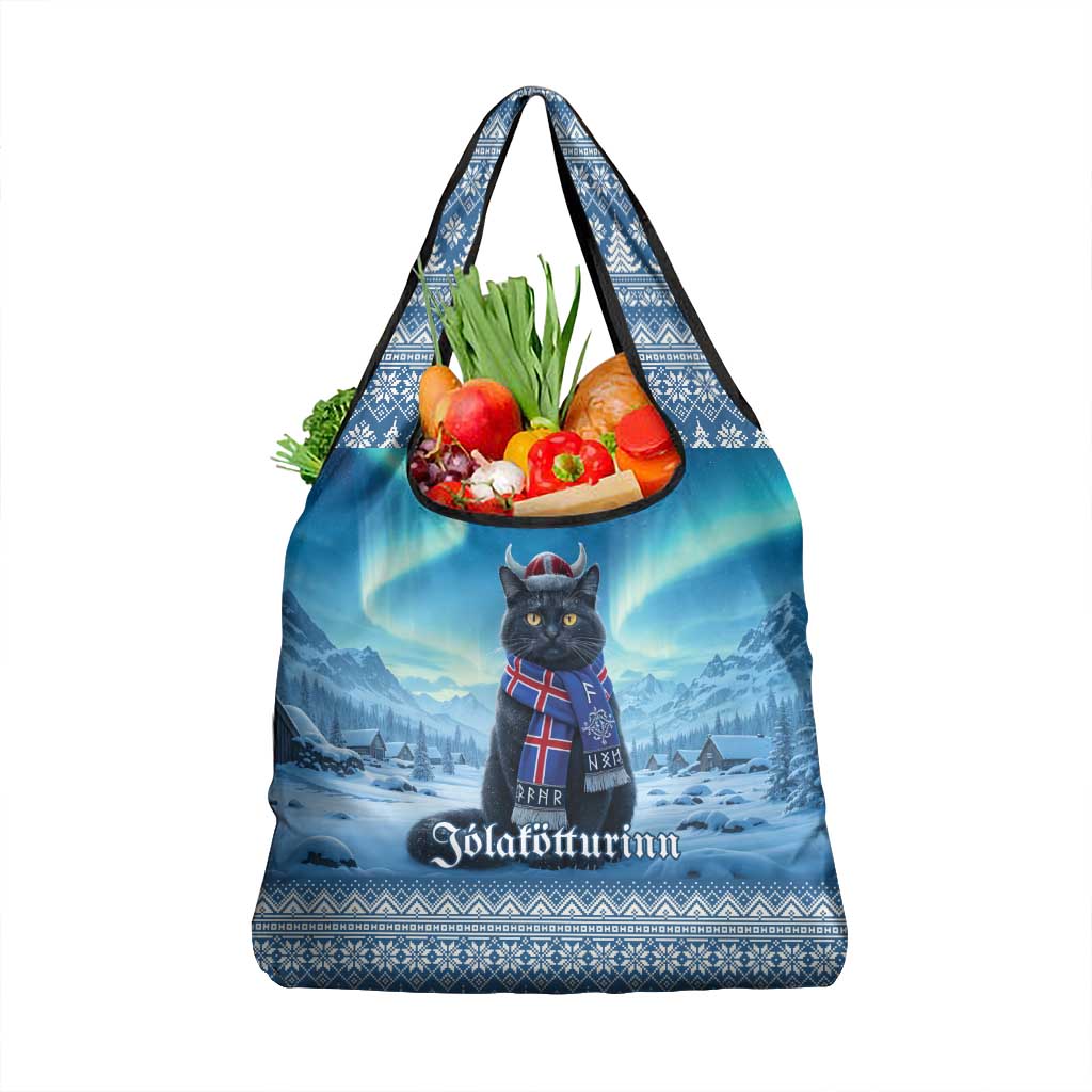 Iceland Christmas Grocery Bag Icelandic Yule Cat - Wonder Print Shop