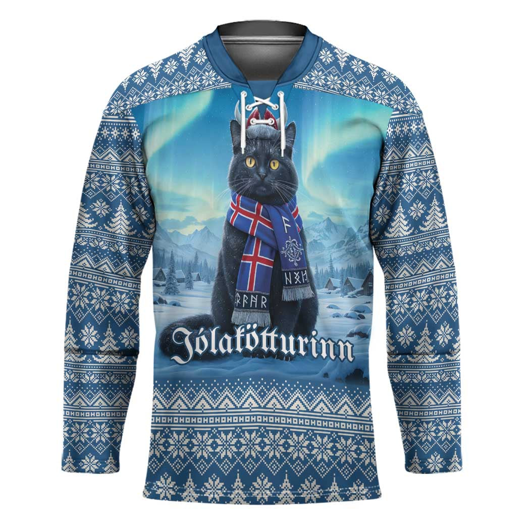 Iceland Christmas Hockey Jersey Icelandic Yule Cat LT19