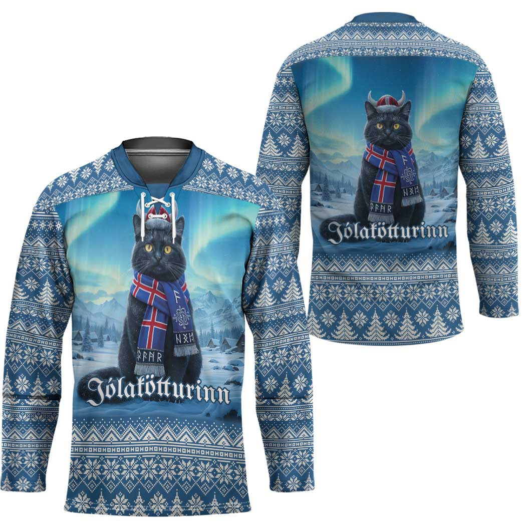 Iceland Christmas Hockey Jersey Icelandic Yule Cat LT19