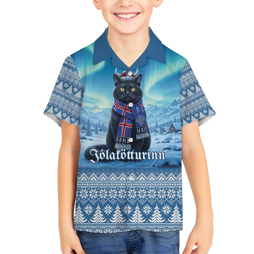 Iceland Christmas Kid Hawaiian Shirt Icelandic Yule Cat LT19