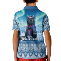 Iceland Christmas Kid Polo Shirt Icelandic Yule Cat LT19