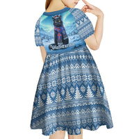 Iceland Christmas Kid Short Sleeve Dress Icelandic Yule Cat LT19