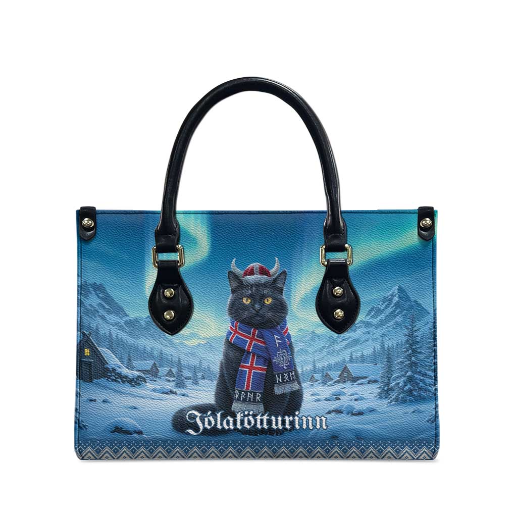 Iceland Christmas Leather Bag Icelandic Yule Cat - Wonder Print Shop