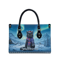 Iceland Christmas Leather Bag Icelandic Yule Cat - Wonder Print Shop