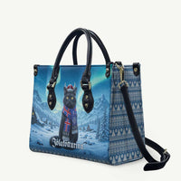 Iceland Christmas Leather Bag Icelandic Yule Cat - Wonder Print Shop