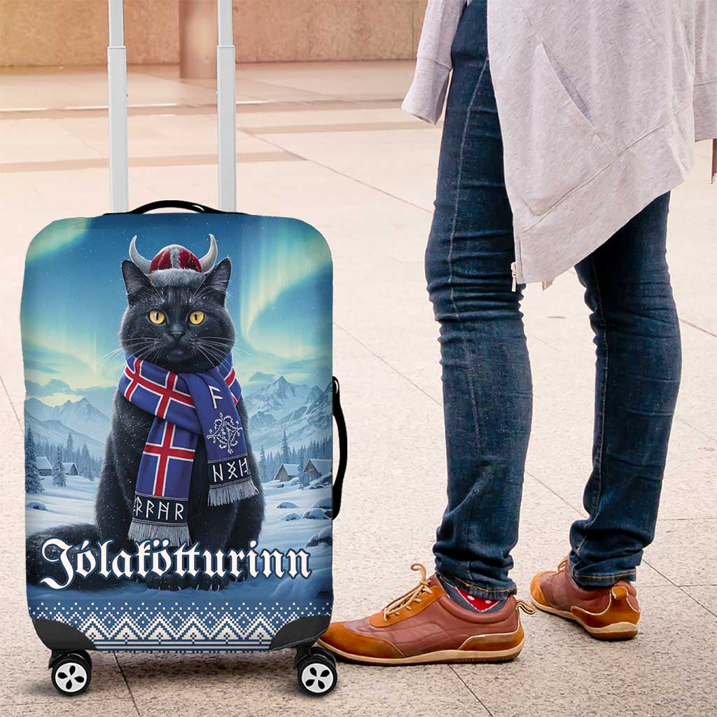 Iceland Christmas Luggage Cover Icelandic Yule Cat - Wonder Print Shop