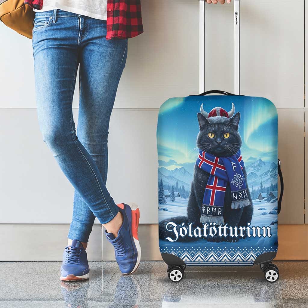 Iceland Christmas Luggage Cover Icelandic Yule Cat - Wonder Print Shop