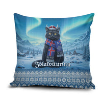Iceland Christmas Pillow Cover Icelandic Yule Cat - Wonder Print Shop