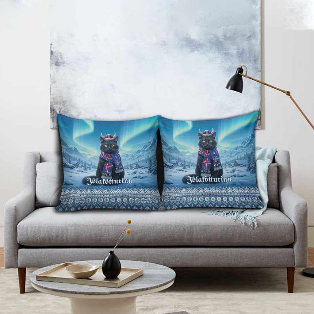 Iceland Christmas Pillow Cover Icelandic Yule Cat - Wonder Print Shop