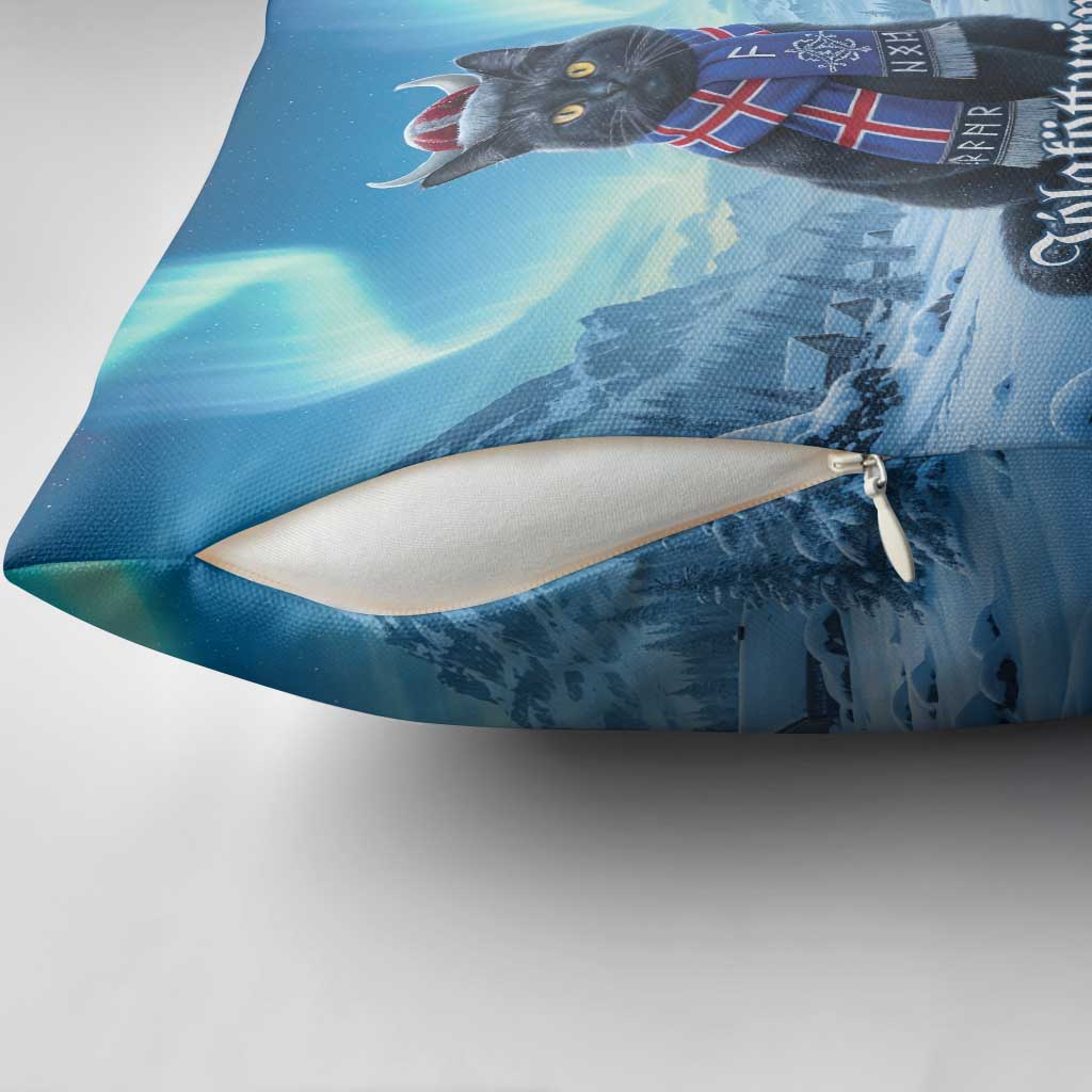 Iceland Christmas Pillow Cover Icelandic Yule Cat - Wonder Print Shop