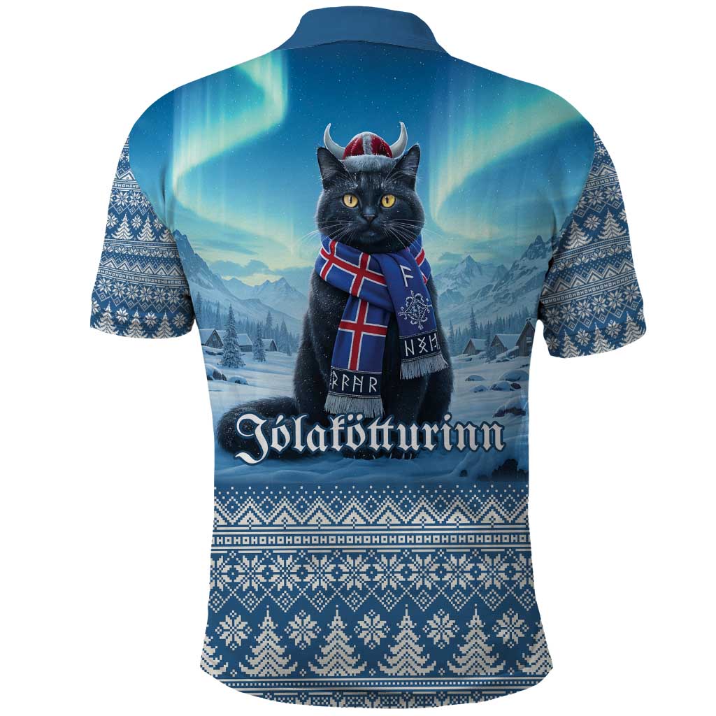 Iceland Christmas Polo Shirt Icelandic Yule Cat LT19