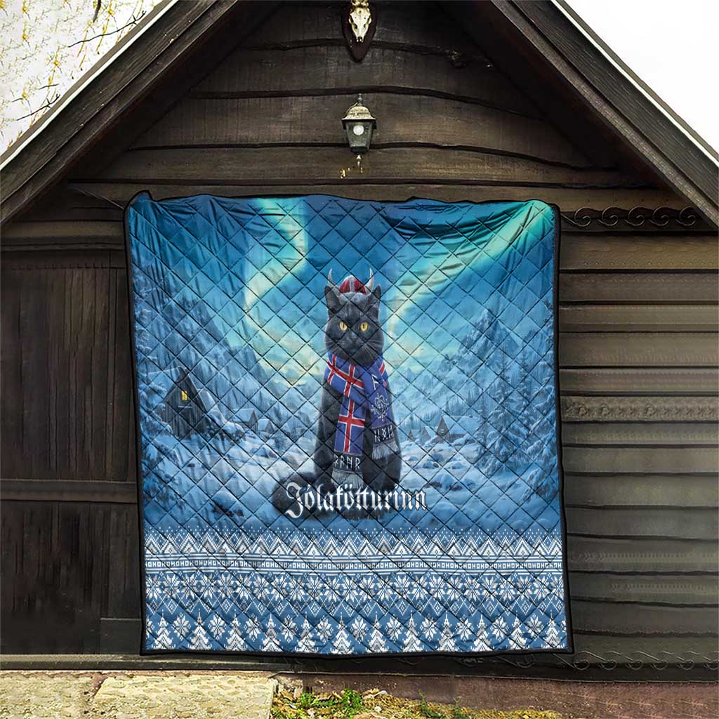 Iceland Christmas Quilt Icelandic Yule Cat - Wonder Print Shop