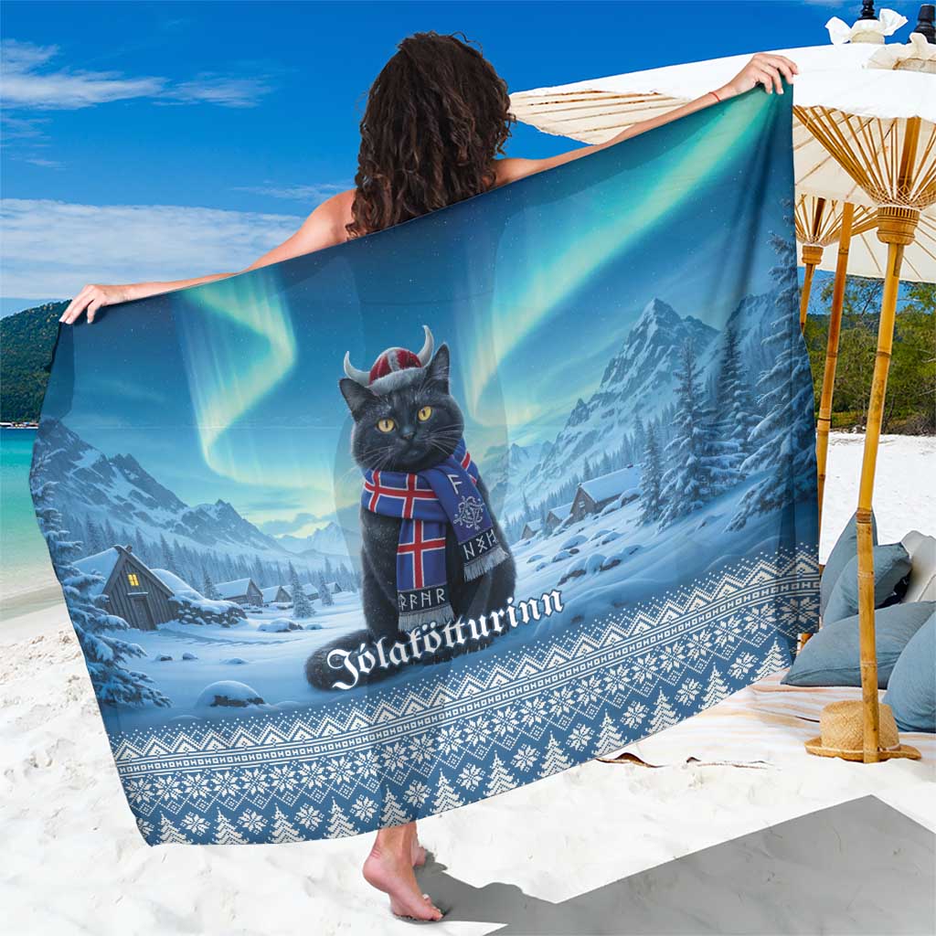 Iceland Christmas Sarong Icelandic Yule Cat - Wonder Print Shop