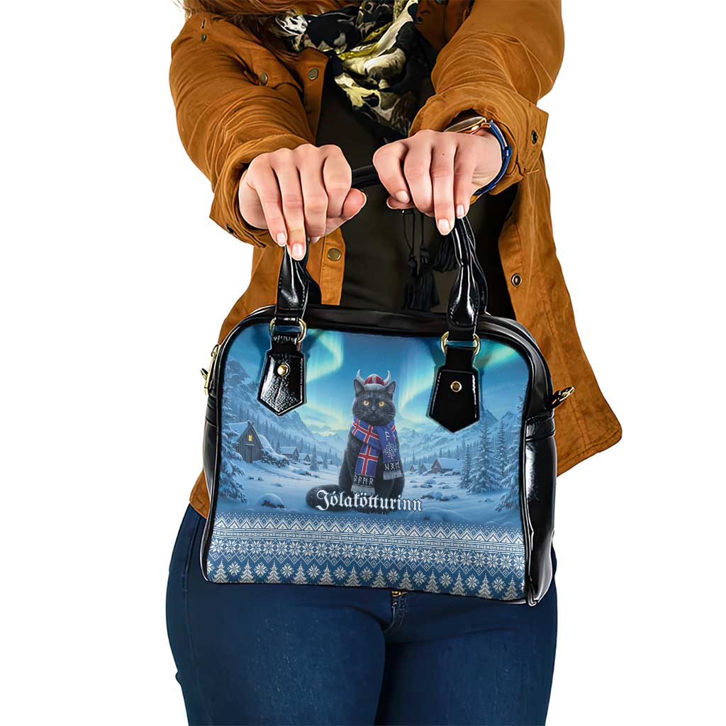 Iceland Christmas Shoulder Handbag Icelandic Yule Cat - Wonder Print Shop