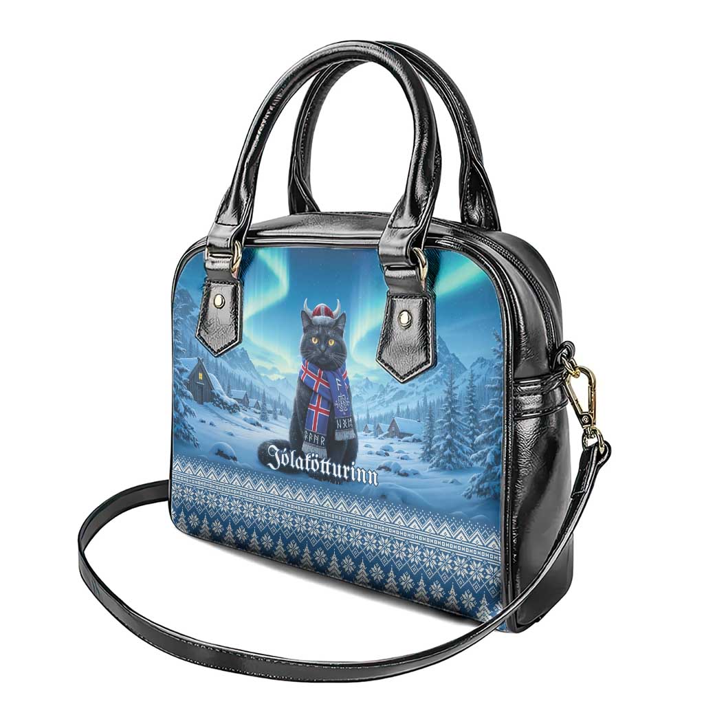 Iceland Christmas Shoulder Handbag Icelandic Yule Cat - Wonder Print Shop