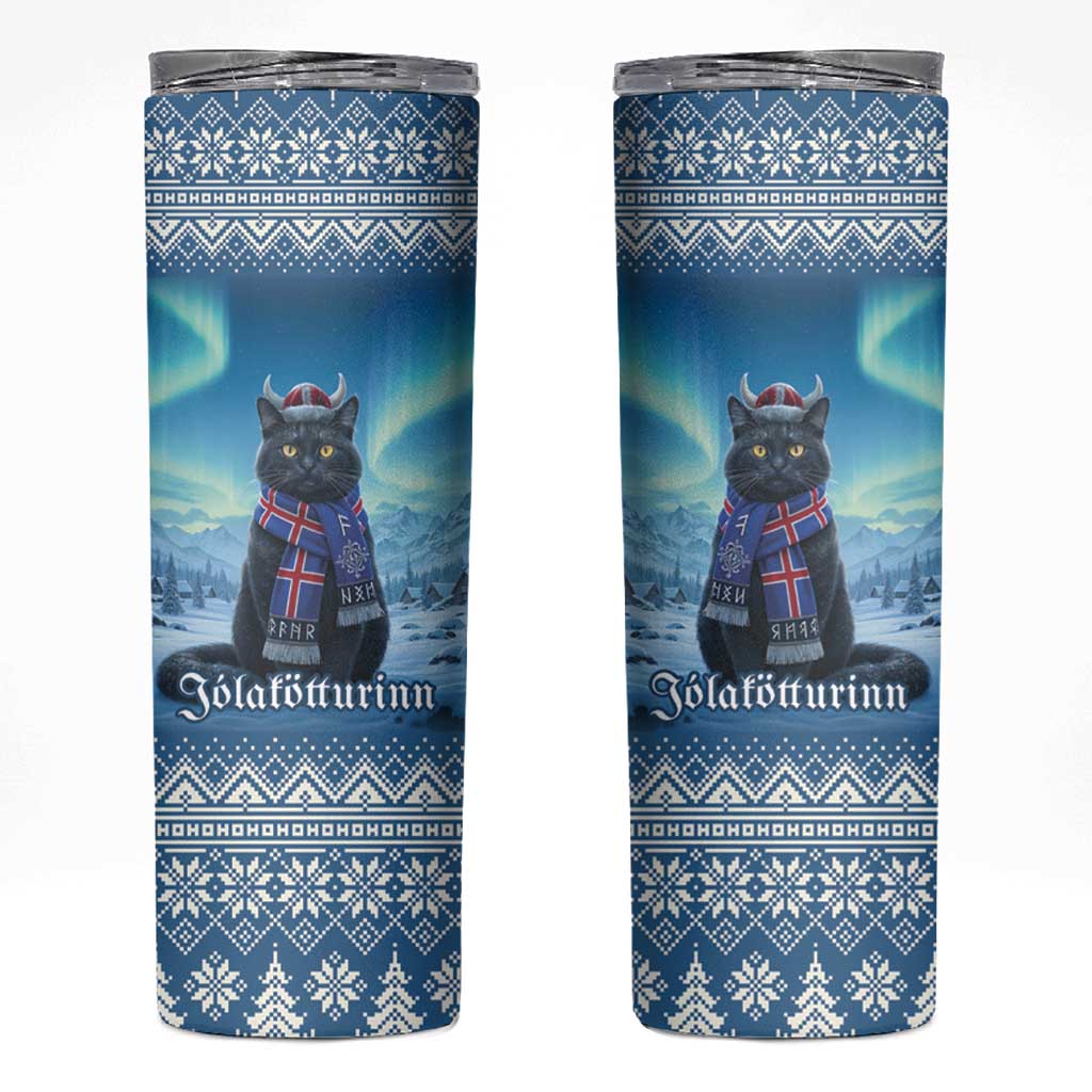 Iceland Christmas Skinny Tumbler Icelandic Yule Cat - Wonder Print Shop