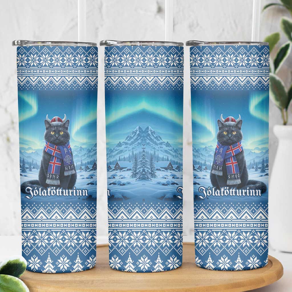 Iceland Christmas Skinny Tumbler Icelandic Yule Cat - Wonder Print Shop