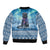 Iceland Christmas Sleeve Zip Bomber Jacket Icelandic Yule Cat LT19