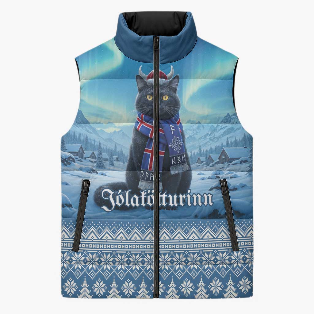 Iceland Christmas Sleeveless Puffer Jacket Icelandic Yule Cat LT19