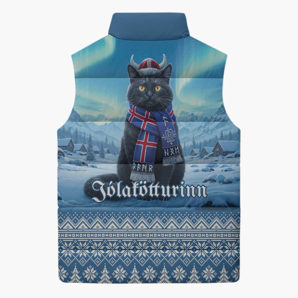 Iceland Christmas Sleeveless Puffer Jacket Icelandic Yule Cat LT19