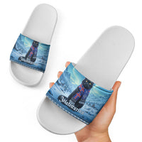 Iceland Christmas Slide Sandals Icelandic Yule Cat - Wonder Print Shop