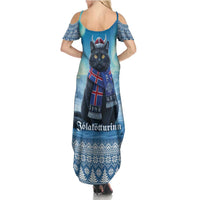 Iceland Christmas Summer Maxi Dress Icelandic Yule Cat LT19