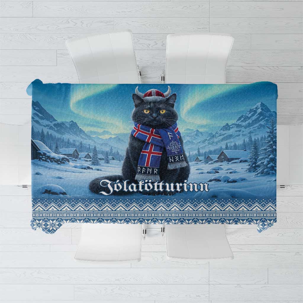 Iceland Christmas Tablecloth Icelandic Yule Cat - Wonder Print Shop