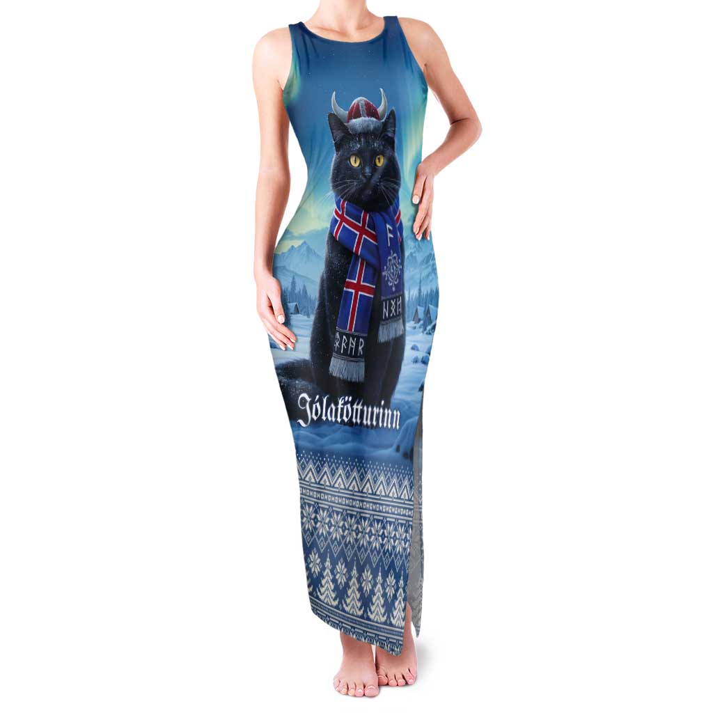Iceland Christmas Tank Maxi Dress Icelandic Yule Cat LT19