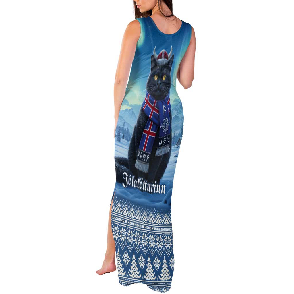 Iceland Christmas Tank Maxi Dress Icelandic Yule Cat LT19