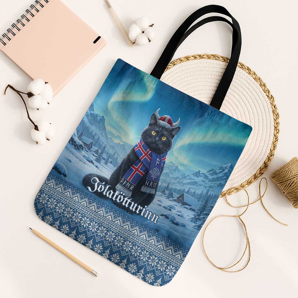 Iceland Christmas Tote Bag Icelandic Yule Cat - Wonder Print Shop
