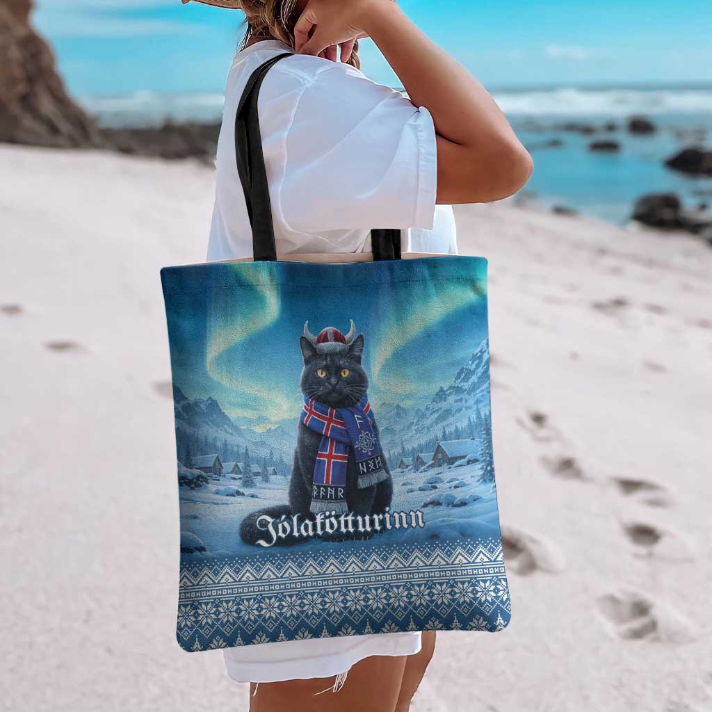 Iceland Christmas Tote Bag Icelandic Yule Cat - Wonder Print Shop