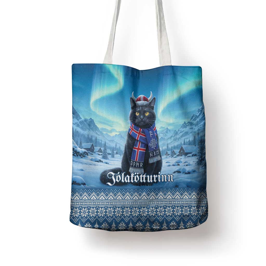 Iceland Christmas Tote Bag Icelandic Yule Cat - Wonder Print Shop