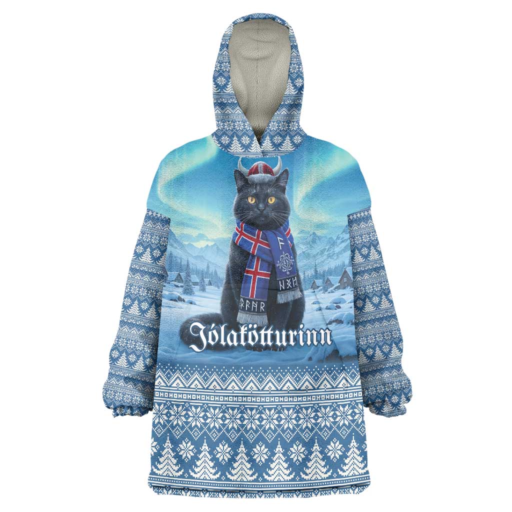 Iceland Christmas Wearable Blanket Hoodie Icelandic Yule Cat LT19