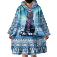 Iceland Christmas Wearable Blanket Hoodie Icelandic Yule Cat LT19