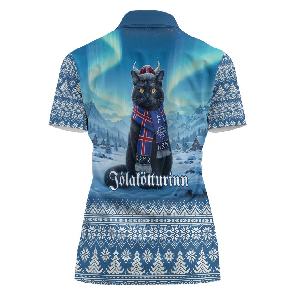 Iceland Christmas Women Polo Shirt Icelandic Yule Cat LT19