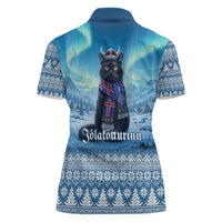Iceland Christmas Women Polo Shirt Icelandic Yule Cat LT19