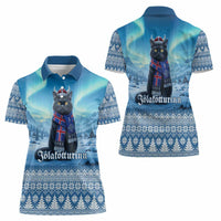 Iceland Christmas Women Polo Shirt Icelandic Yule Cat LT19