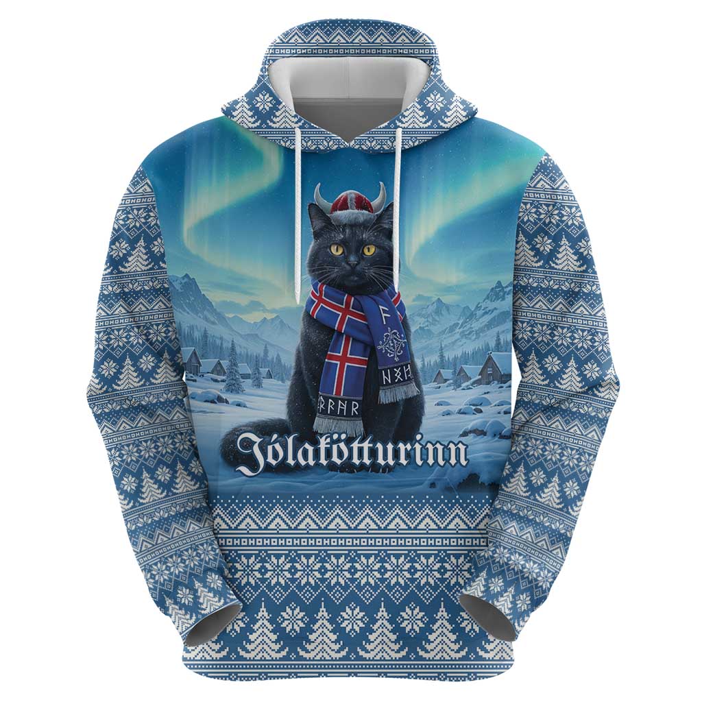 Iceland Christmas Zip Hoodie Icelandic Yule Cat LT19