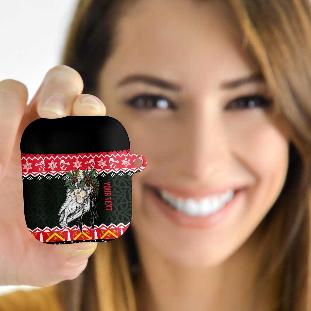 Personalized Anglesey Wales Christmas AirPods Case Mari Lwyd Celtic Knot Style - Wonder Print Shop