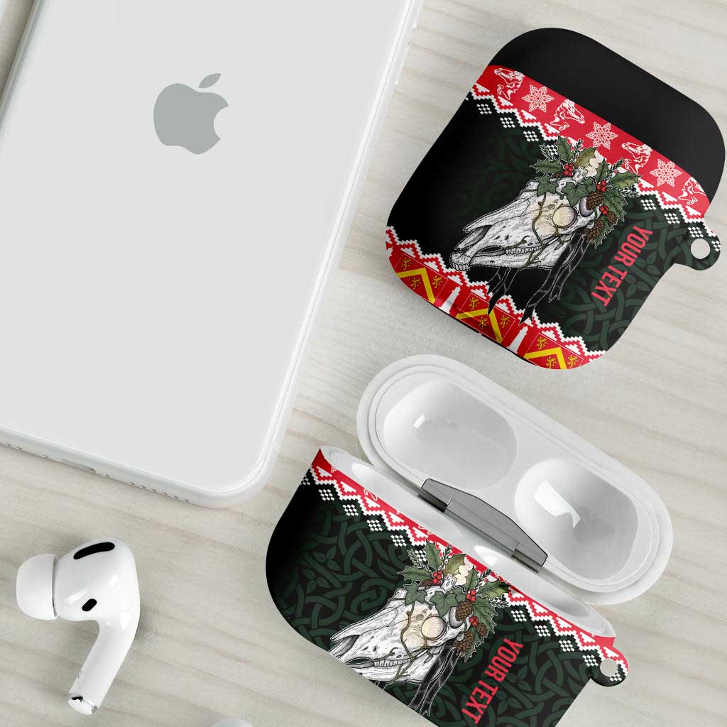 Personalized Anglesey Wales Christmas AirPods Case Mari Lwyd Celtic Knot Style - Wonder Print Shop