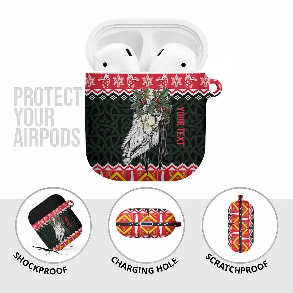 Personalized Anglesey Wales Christmas AirPods Case Mari Lwyd Celtic Knot Style - Wonder Print Shop