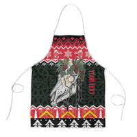 Personalized Anglesey Wales Christmas Apron Mari Lwyd Celtic Knot Style - Wonder Print Shop