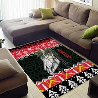 Personalized Anglesey Wales Christmas Area Rug Mari Lwyd Celtic Knot Style - Wonder Print Shop